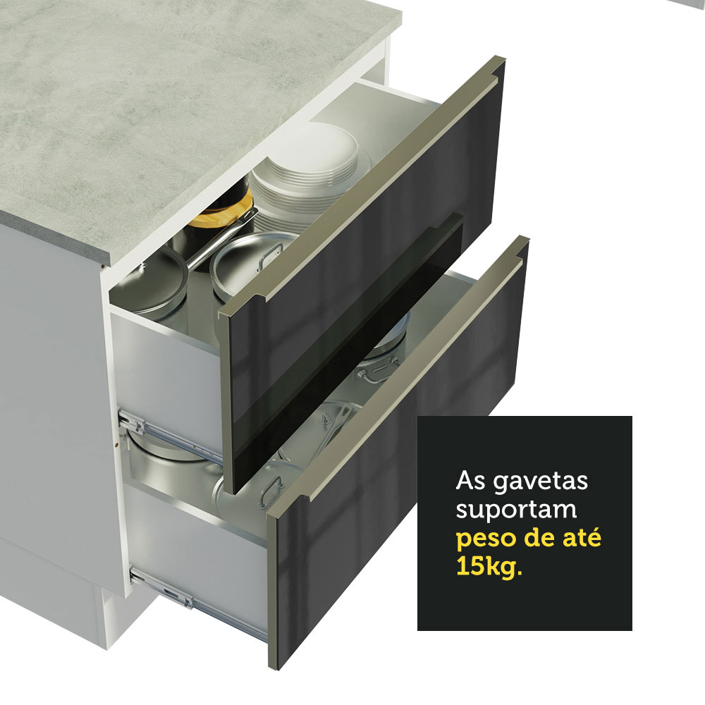 Cocina Integral Completa Modular Madesa Lux 200cm BN 01.