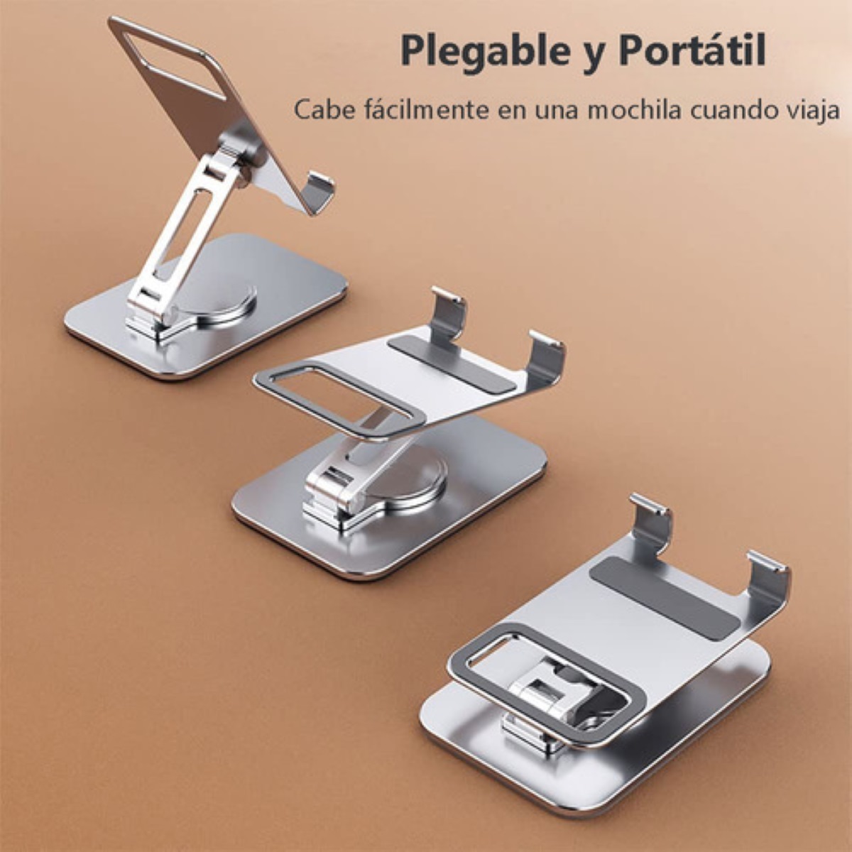 "Aluminio Soporte Base Para Tableta Y Celulares Rotación 360 negro ".