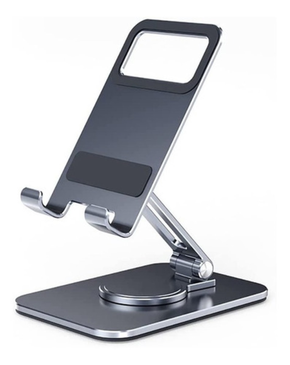 "Aluminio Soporte Base Para Tableta Y Celulares Rotación 360 negro ".