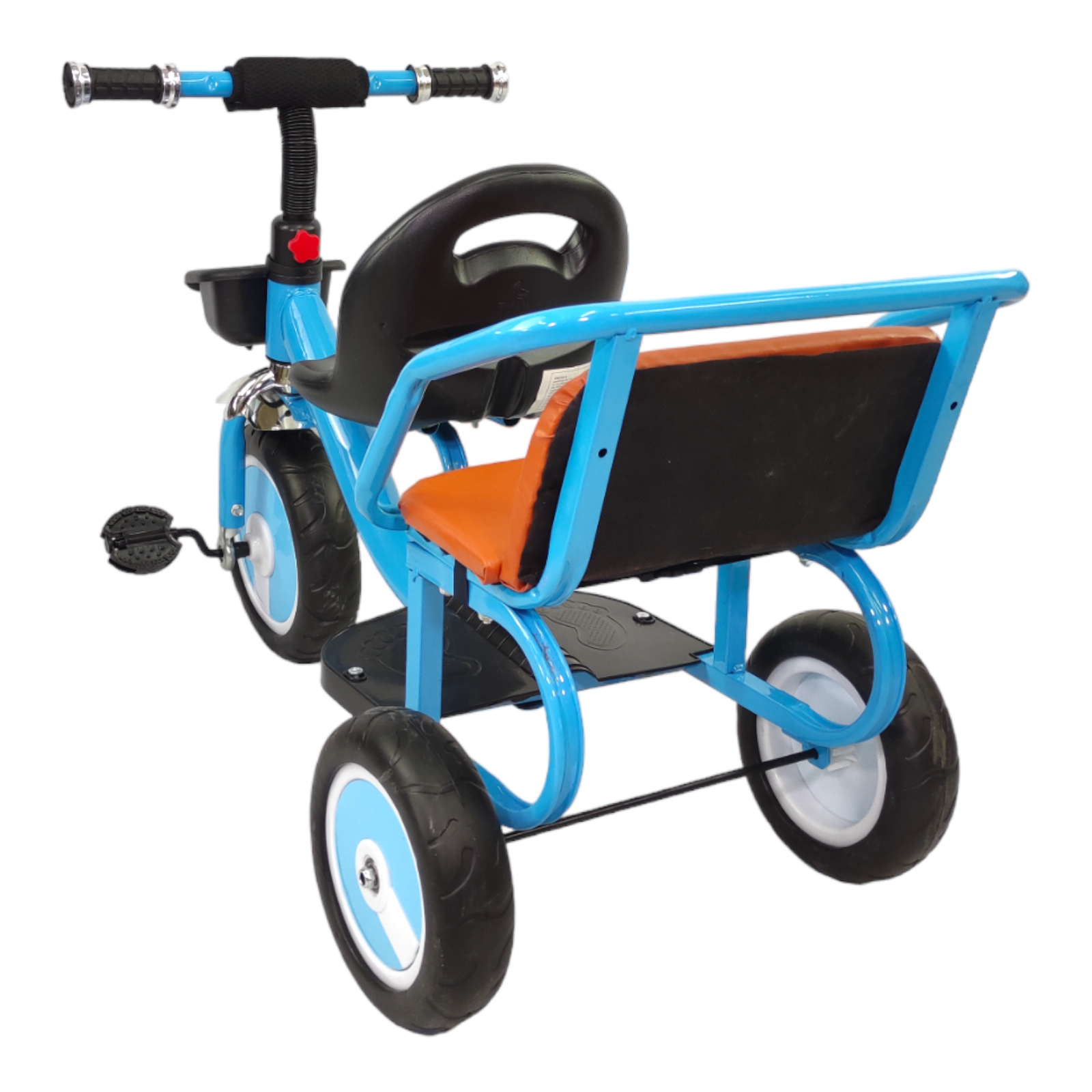 Triciclo para Niños Infantil Con Dos Asientos y Canasto  - Azul.