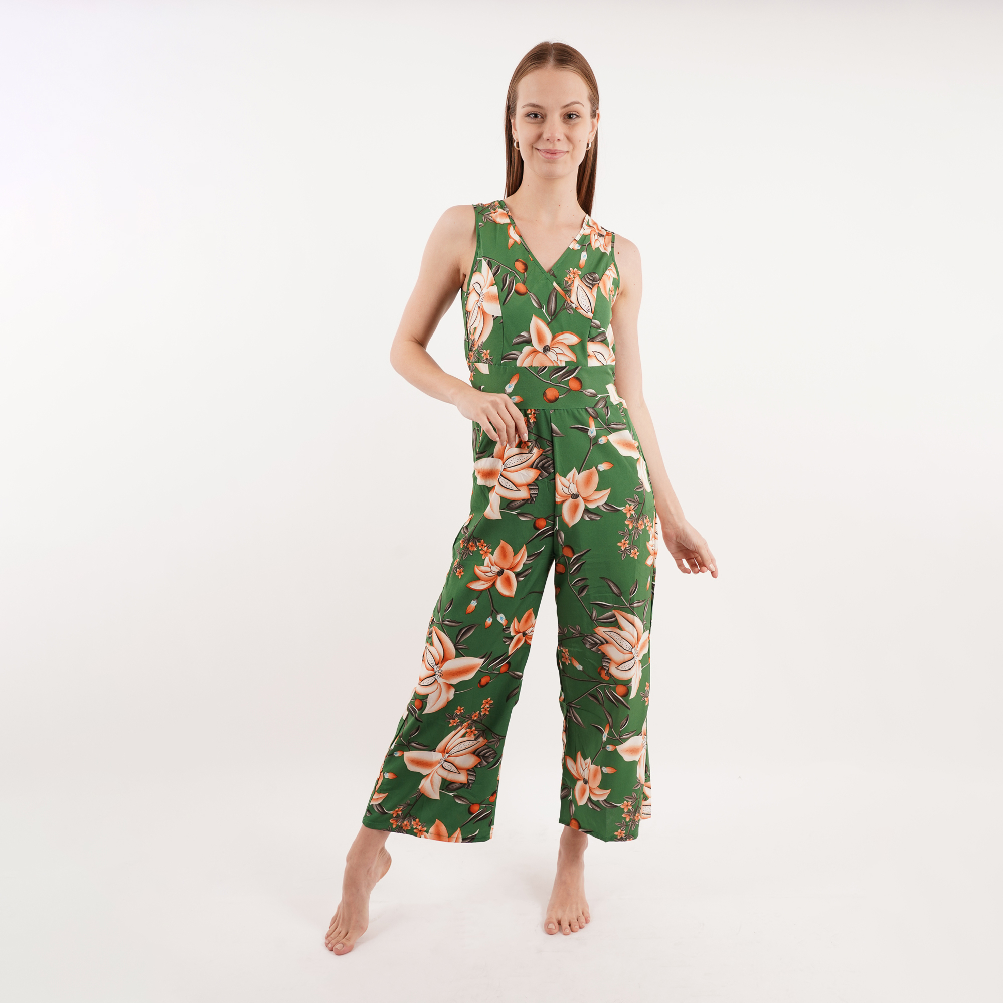 Jumpsuit Palazzo largo, diseño moderno y fresco,!  Cuello en forma de "V", Sin mangas..