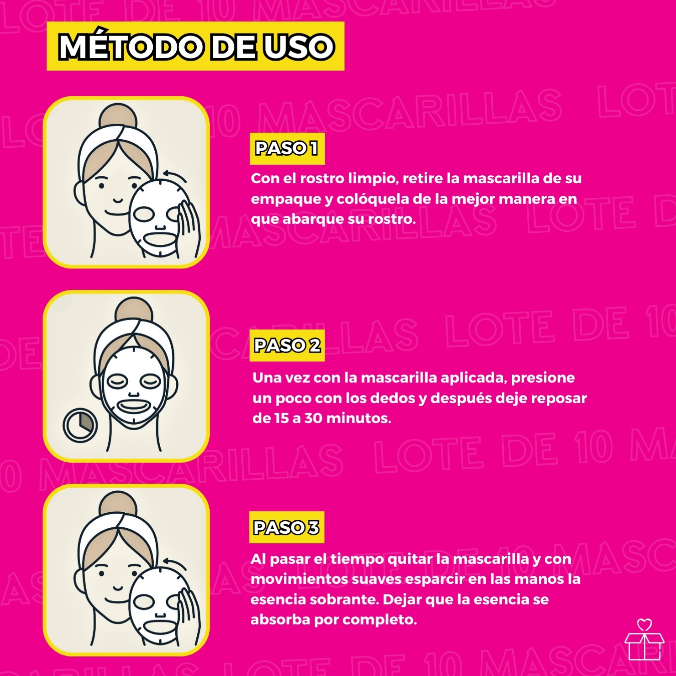 Lote 10 mascarillas faciales.