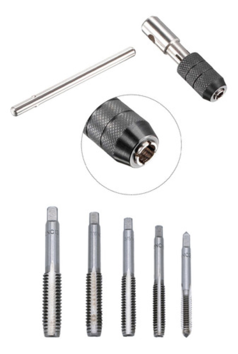 Kit Broca Machuelo Estandar Roscador 1/4 - 1/2 Pulgada 6 Pzs