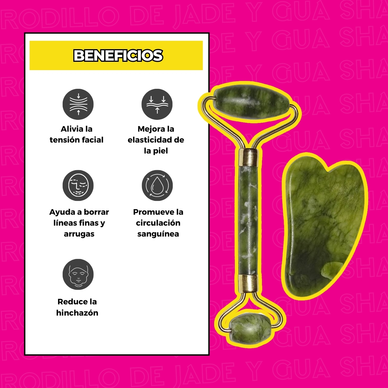 Rodillo De Jade Y Gua Sha En Caja.