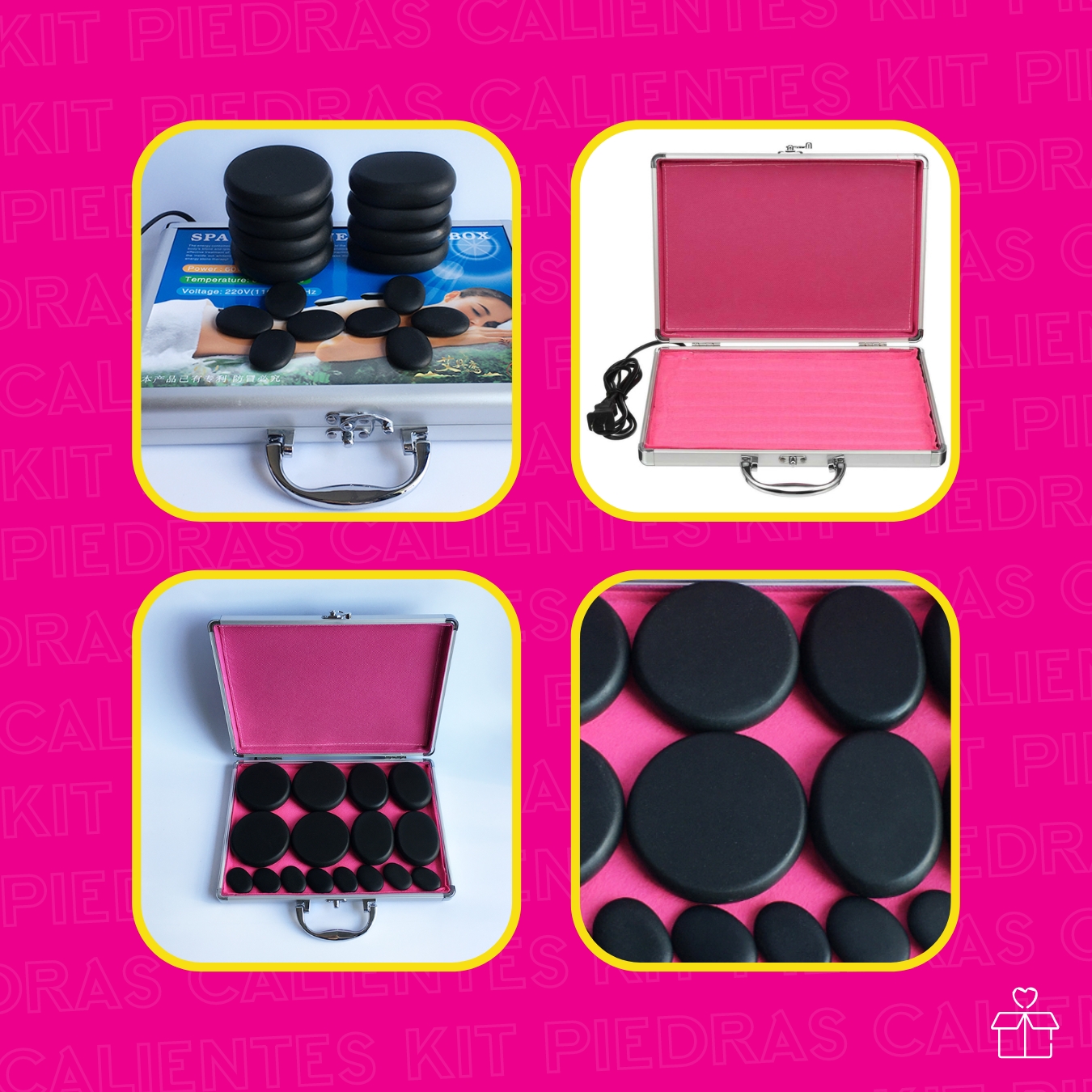 Kit De 16 Piedras Calientes Con Calentador.