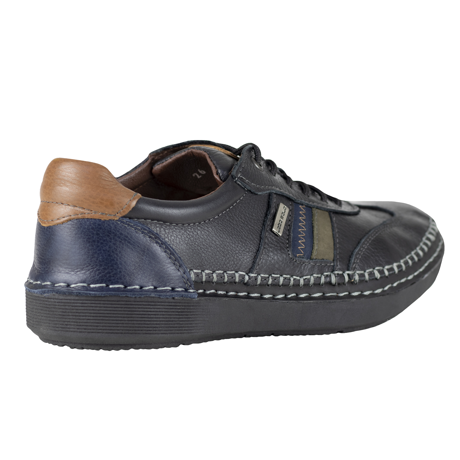 Zapato Negro Para Hombre Derby Lobo Solo 8154 Confort Urbano.