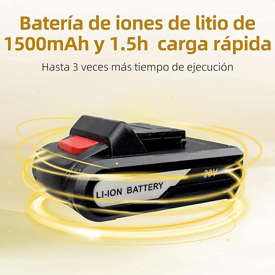 Taladro Atornillador Batería 20V, 3 En 1 Taladro Eléctrico con 2 Baterías Recargables, Taladro Inalámbrico 2 Velocidades 42Nm Máx, 25+1Ajuste de Par LED Luz Destornillador para Bricolaje y Perforación.