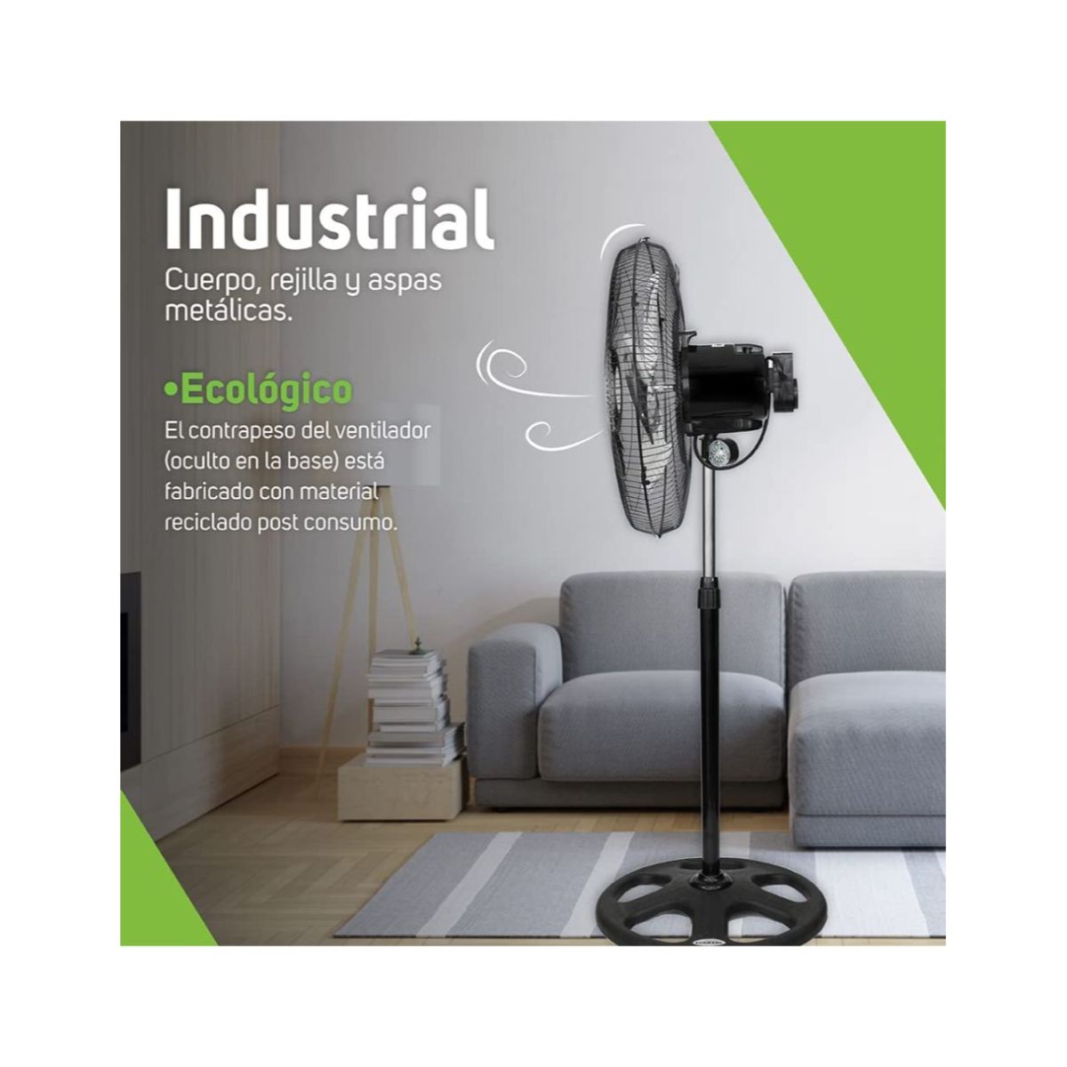 Ventilador 3 En 1 Mod. Marte 18" Metálico (Pedestal Piso O Pared).