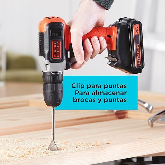 BLACK+DECKER Taladro Atornillador Inalámbrico 20V MAX BCD702C1.