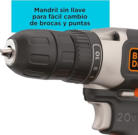 BLACK+DECKER Taladro Atornillador Inalámbrico 20V MAX BCD702C1.