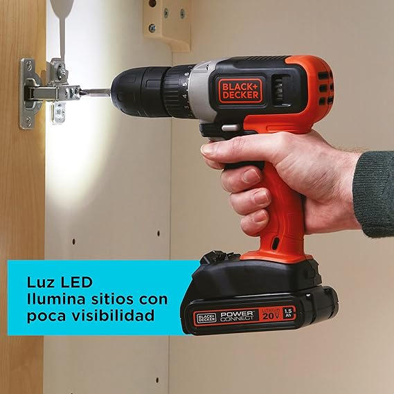 BLACK+DECKER Taladro Atornillador Inalámbrico 20V MAX BCD702C1.