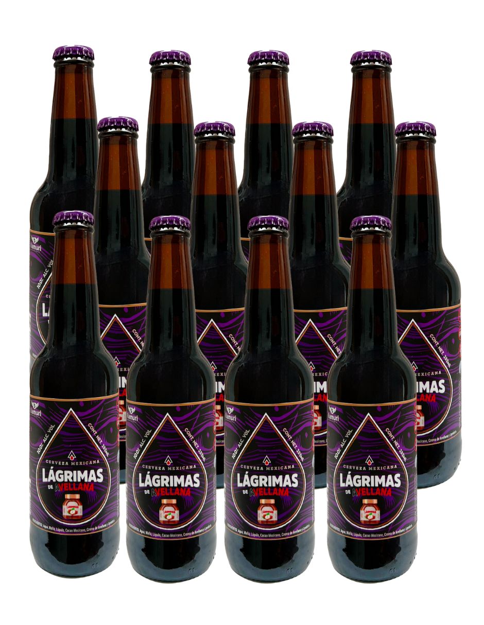 12 Pack Cerveza Ramuri Lagrimas De Avellana 355 Ml.