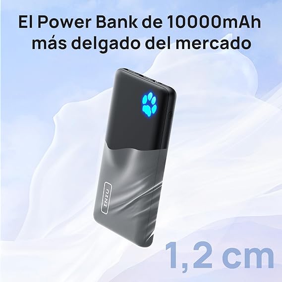 INIU Power Bank, USB C más Delgado 10000mAh Bateria Portatil, Triple 3A de Alta Velocidad Pila Portatil 