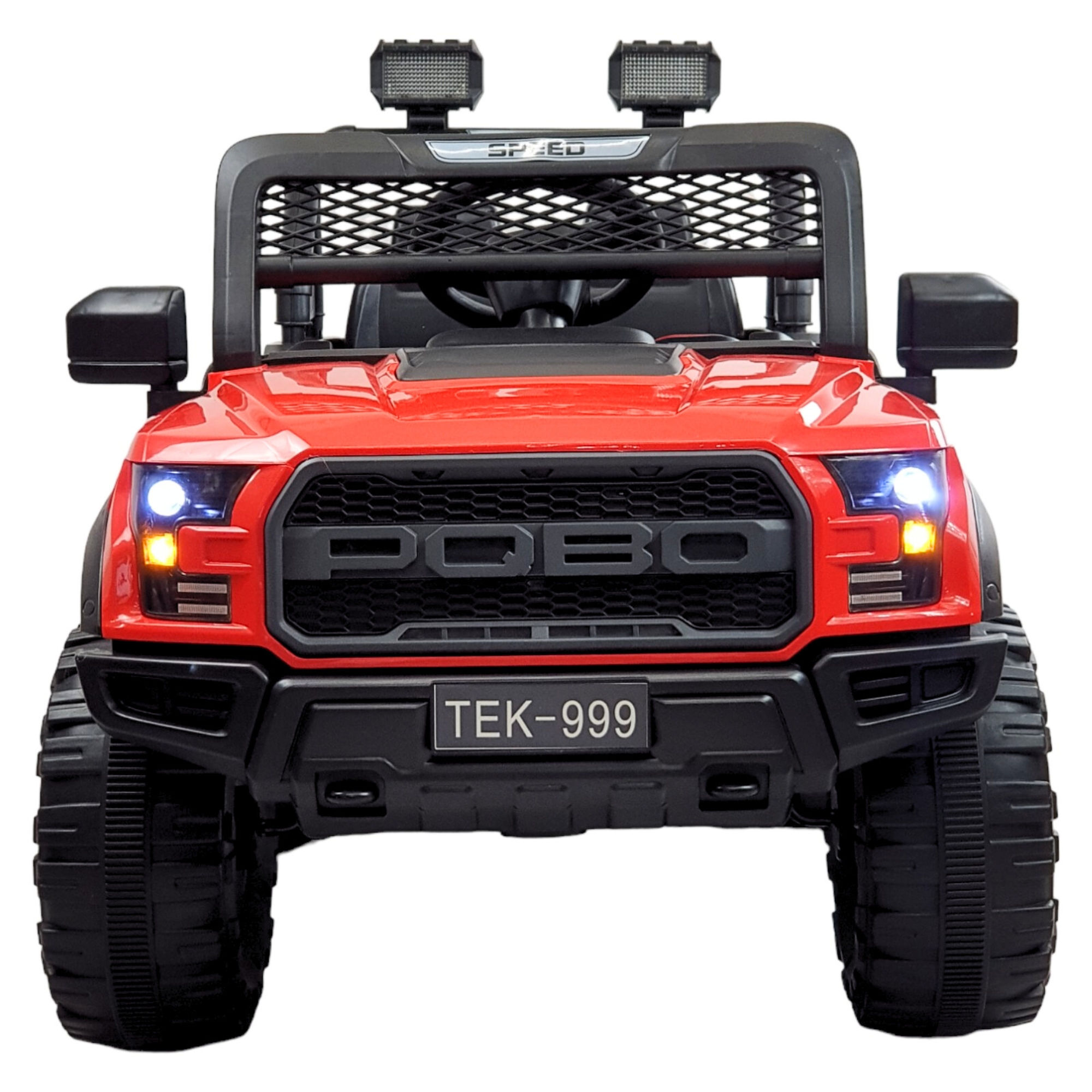 Montable Electrico para Niños Control Remoto Luz Led Raptor 12V - Rojo.