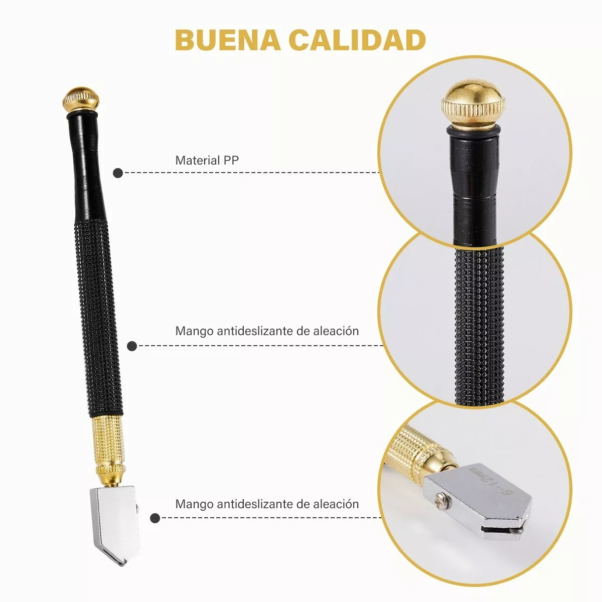 Juego De Cortador De Vidrio De Aleación Profesional 5 Piezas.