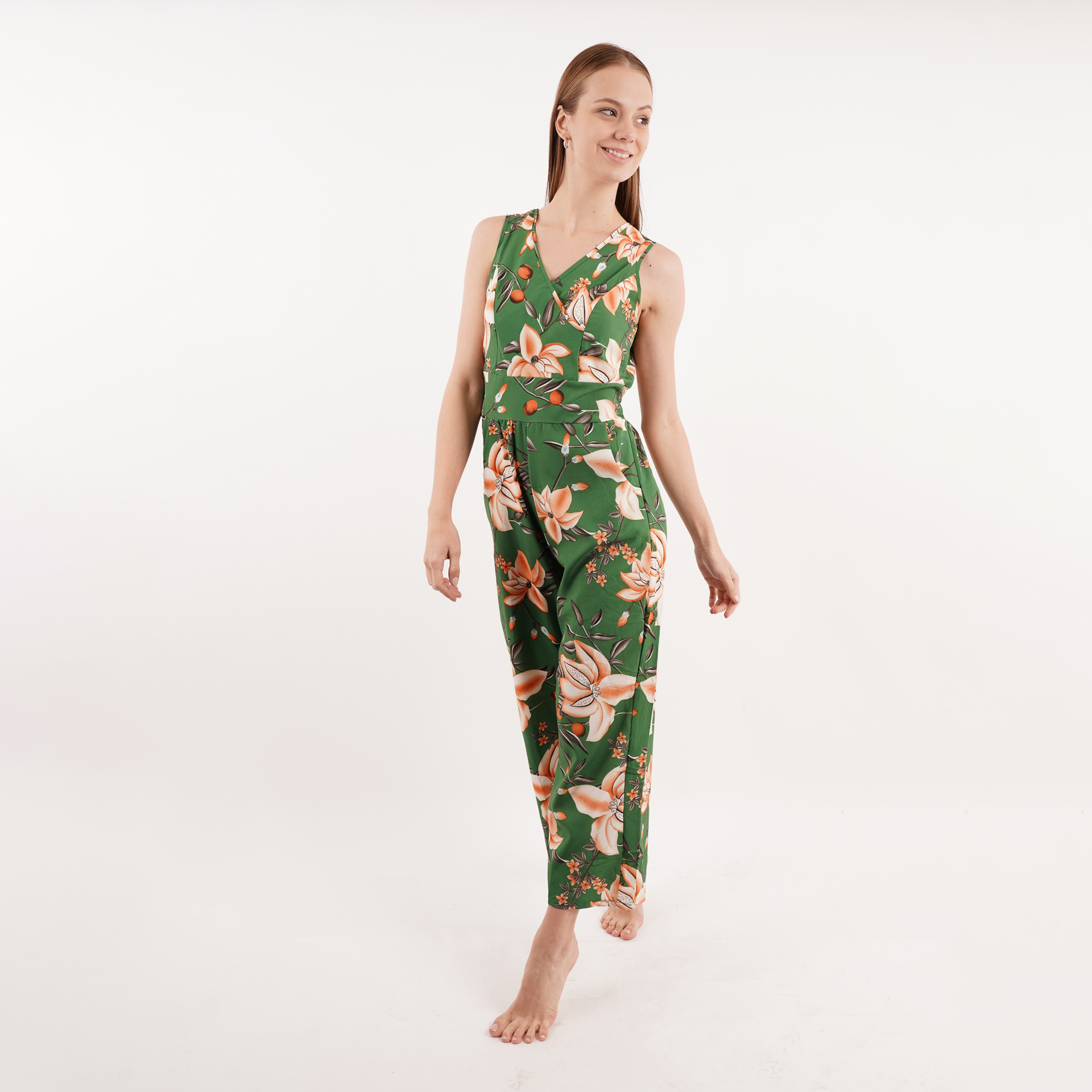 Jumpsuit Palazzo largo, diseño moderno y fresco,!  Cuello en forma de "V", Sin mangas..