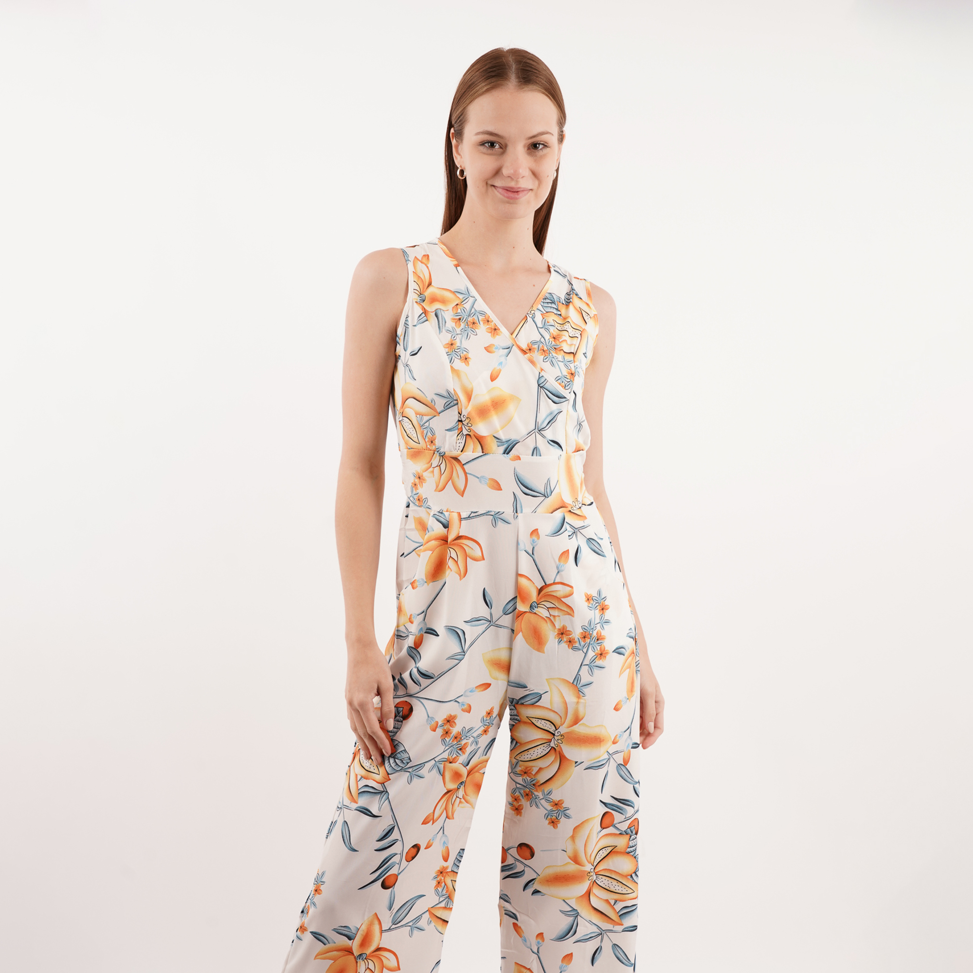 Jumpsuit Palazzo largo, diseño moderno y fresco,!  Cuello en forma de "V", Sin mangas..