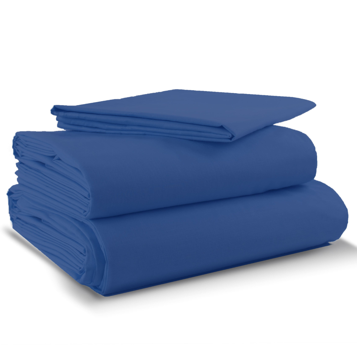 Juego de Sábanas Algodón Confort Percal 300 - Matrimonial - Azul Francia.