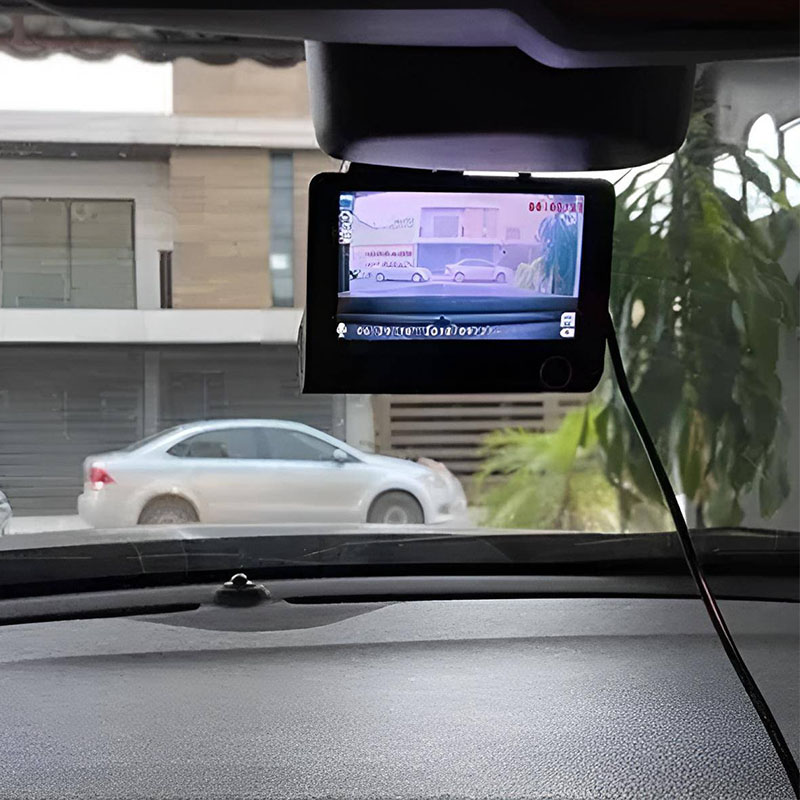 Cámara de vigilancia 3 en 1, reversa, frente y dentro para auto.