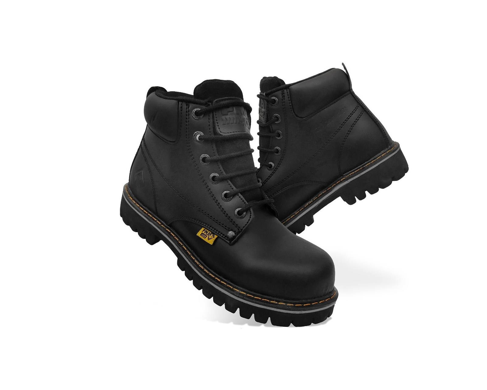 Bota De Trabajo Industrial Pma 136 Sin Casquillo Color Negro.