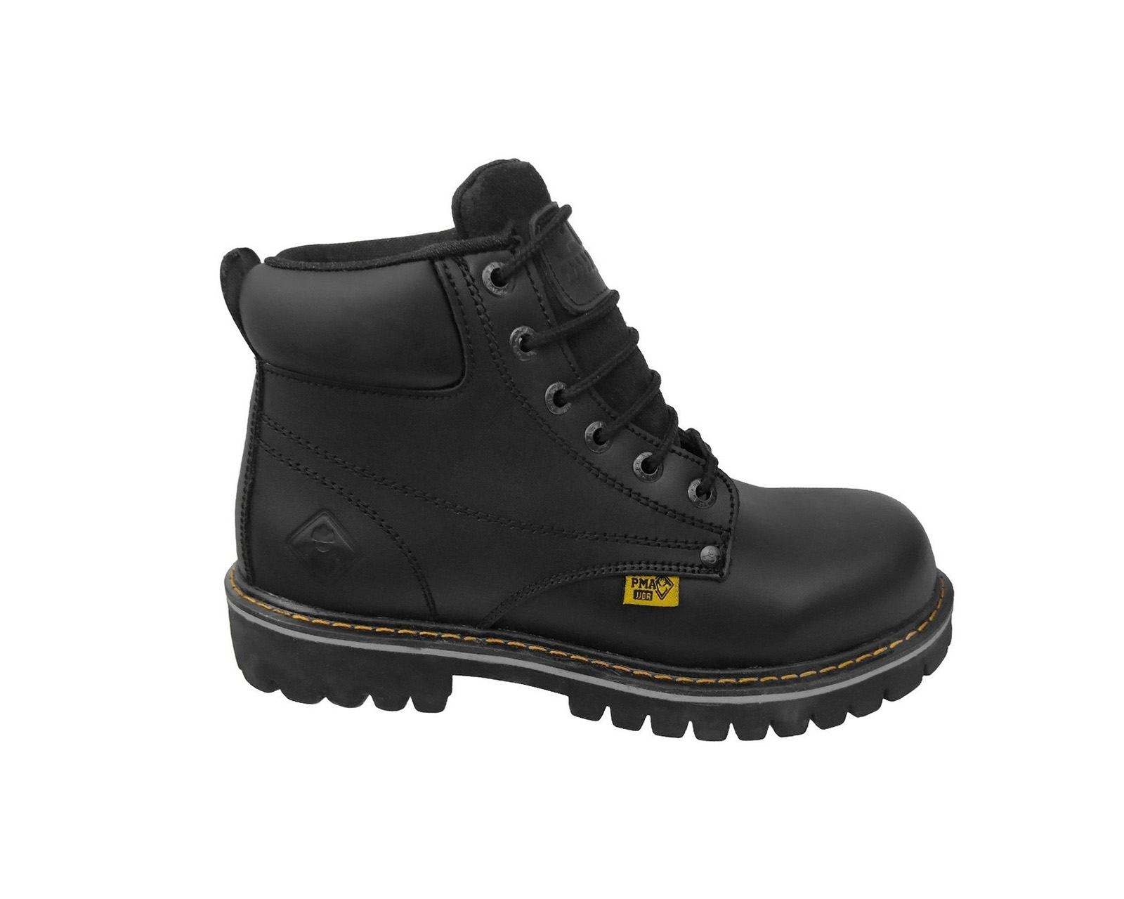 Bota De Trabajo Industrial Pma 136 Sin Casquillo Color Negro.