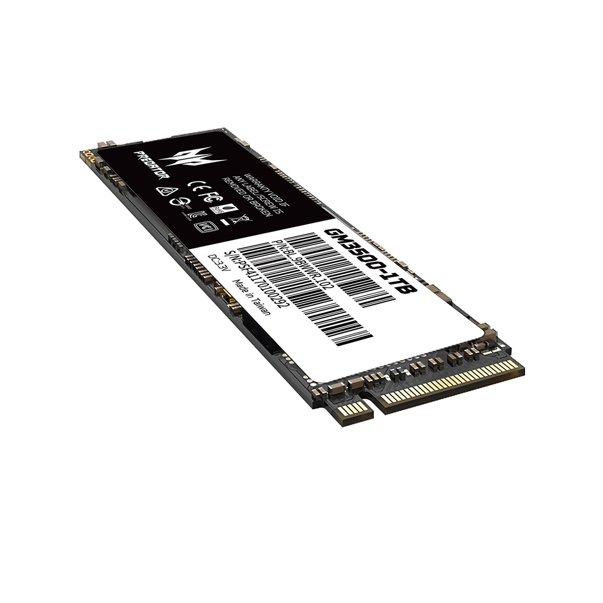 Unidad de Estado Sólido Predator GM3500 de 1 TB, M2 2280, NVMe PCIe Gen 3X4, 3400/3000 MB/s.
