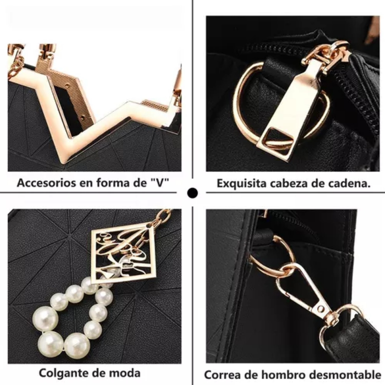 Bolso Negra Dama Elegante Impermeable De Viaje Para Laptop.