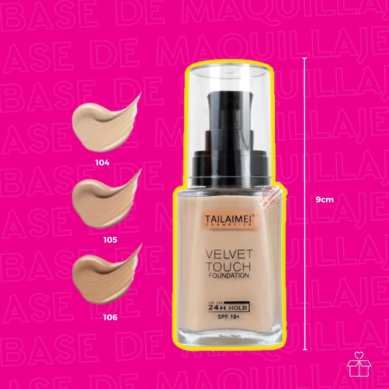 Base De Maquillaje Tailaimei Velvet Touch Alta Cobertura Tono 104.