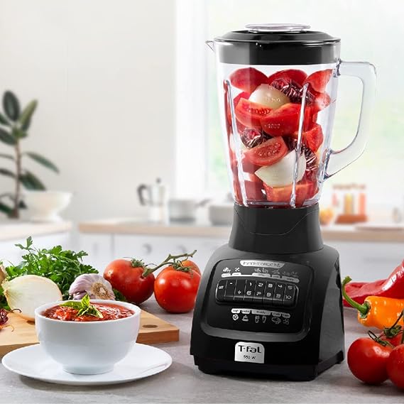 T-fal Licuadora Infinyforce XL 10 velocidades con vaso de vidrio de 2.2 litros, 550 W, con tecnología powelix y acople