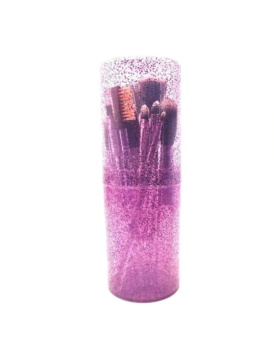 Set De 12 Brochas Glitter Crystal Con Estuche.