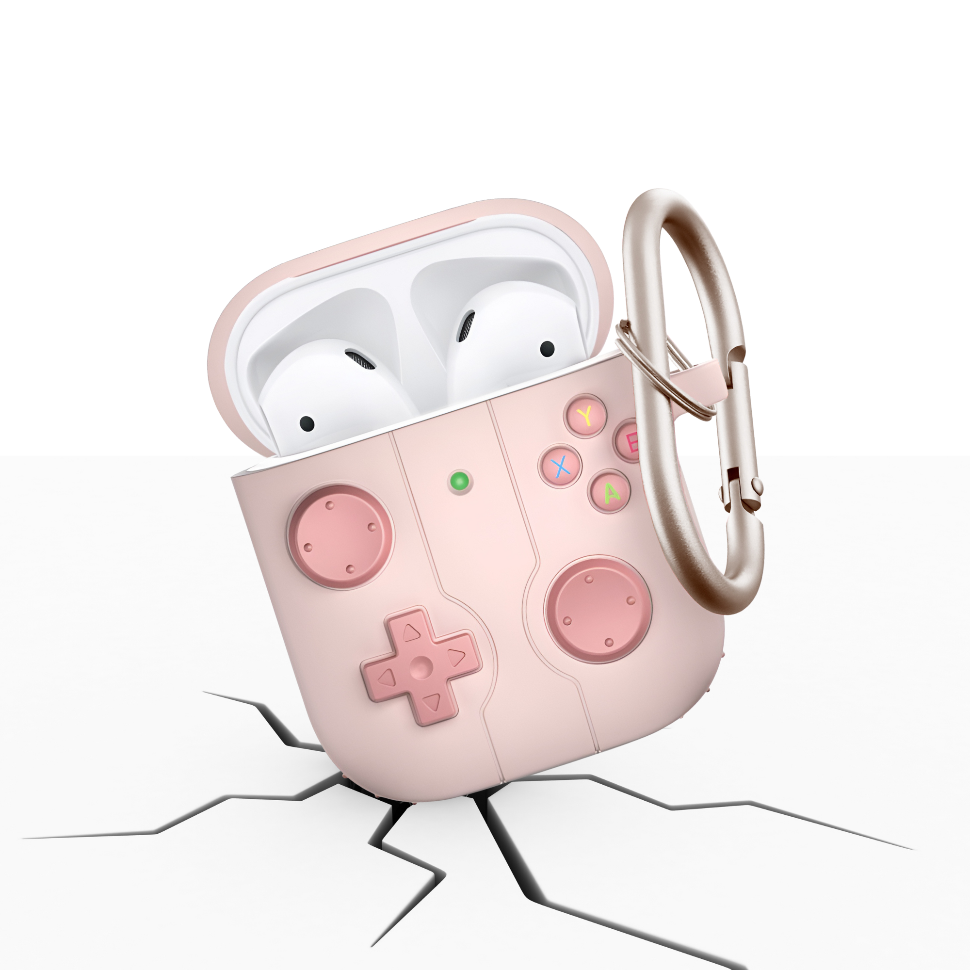 FUNDA PARA AIRPODS CARCASA ECOMLAB GAMER TODO LOS MODELOS (ROSA).