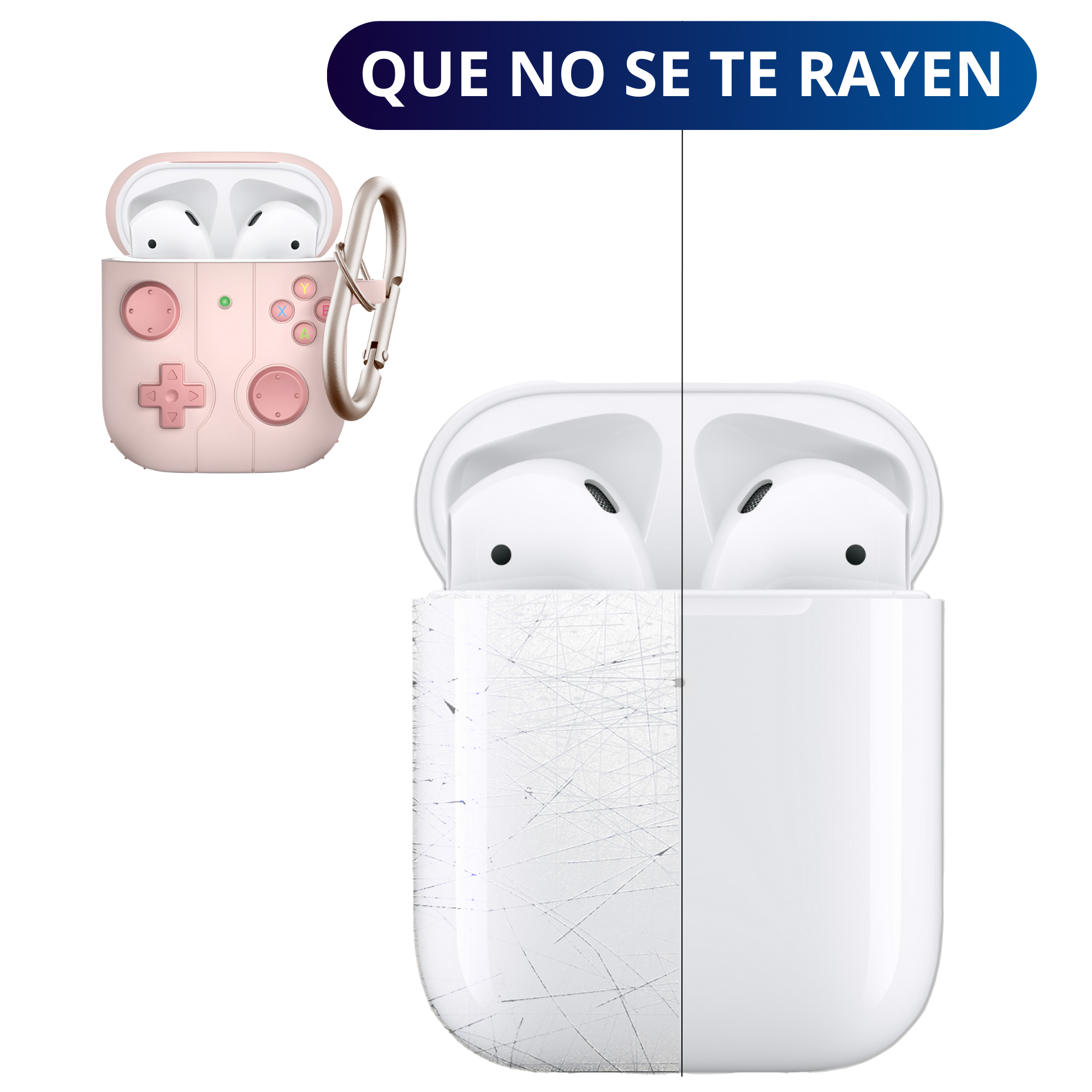 FUNDA PARA AIRPODS CARCASA ECOMLAB GAMER TODO LOS MODELOS (ROSA).