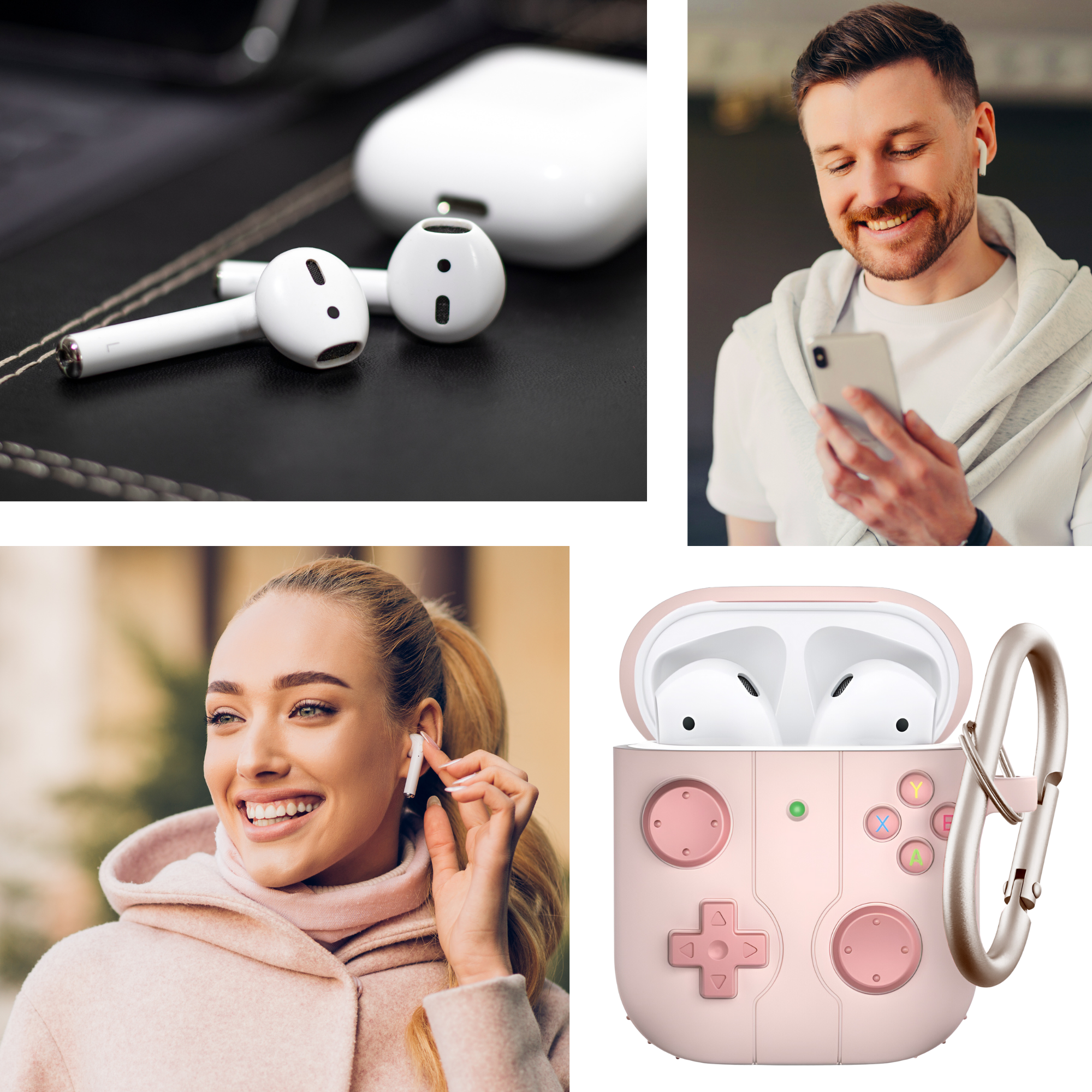 FUNDA PARA AIRPODS CARCASA ECOMLAB GAMER TODO LOS MODELOS (ROSA).