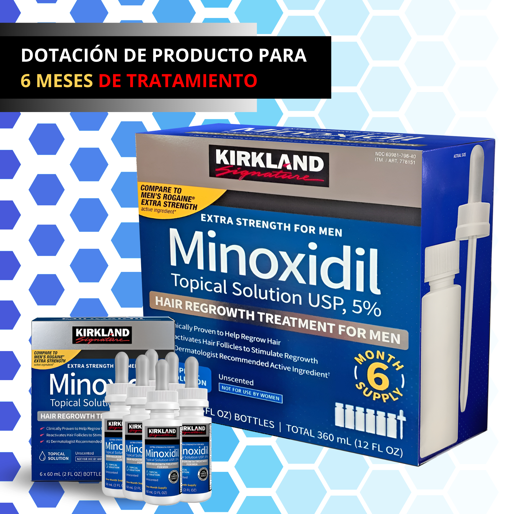Tratamiento para el cabello crecimiento capilar y barba suministro para 6 meses .