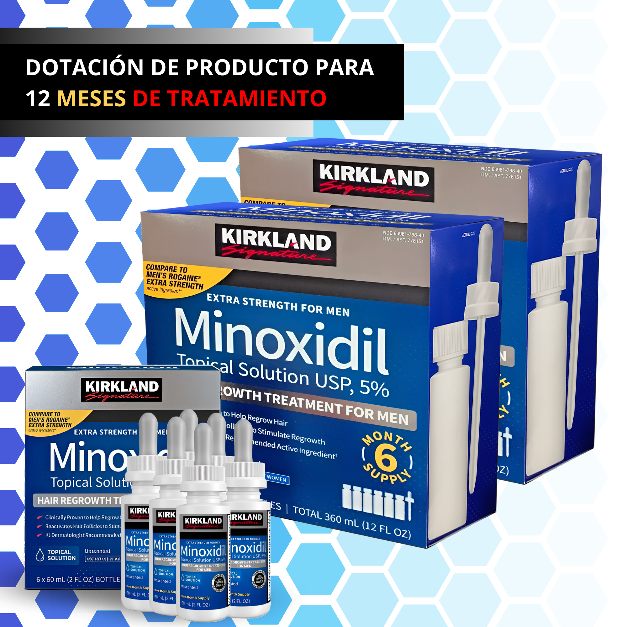 Tratamiento para el cabello crecimiento capilar y barba suministro para 12 meses .
