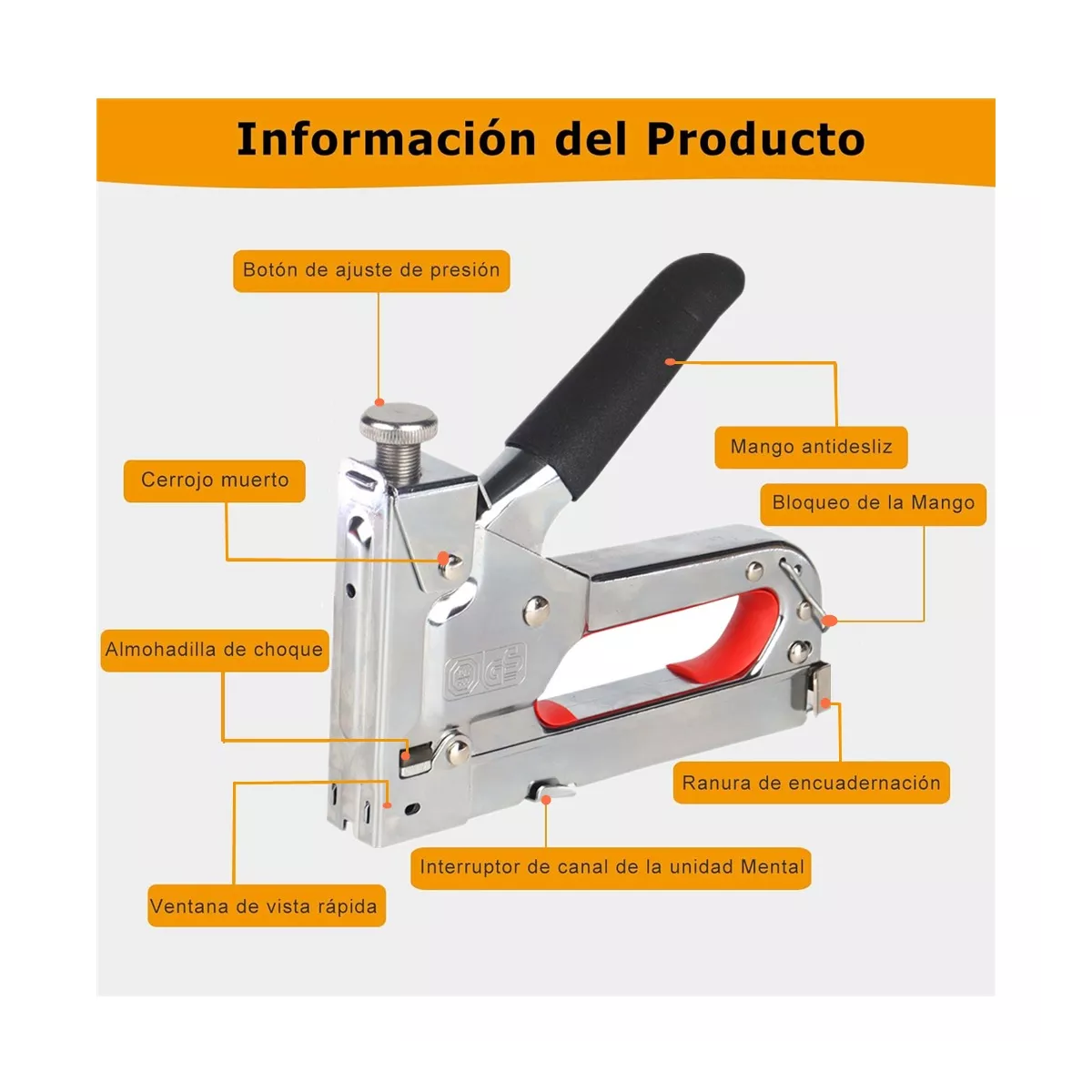 Kit Engrapadora Tipo Pistola Para Tapiceria, 9000 Grapas,guantes.