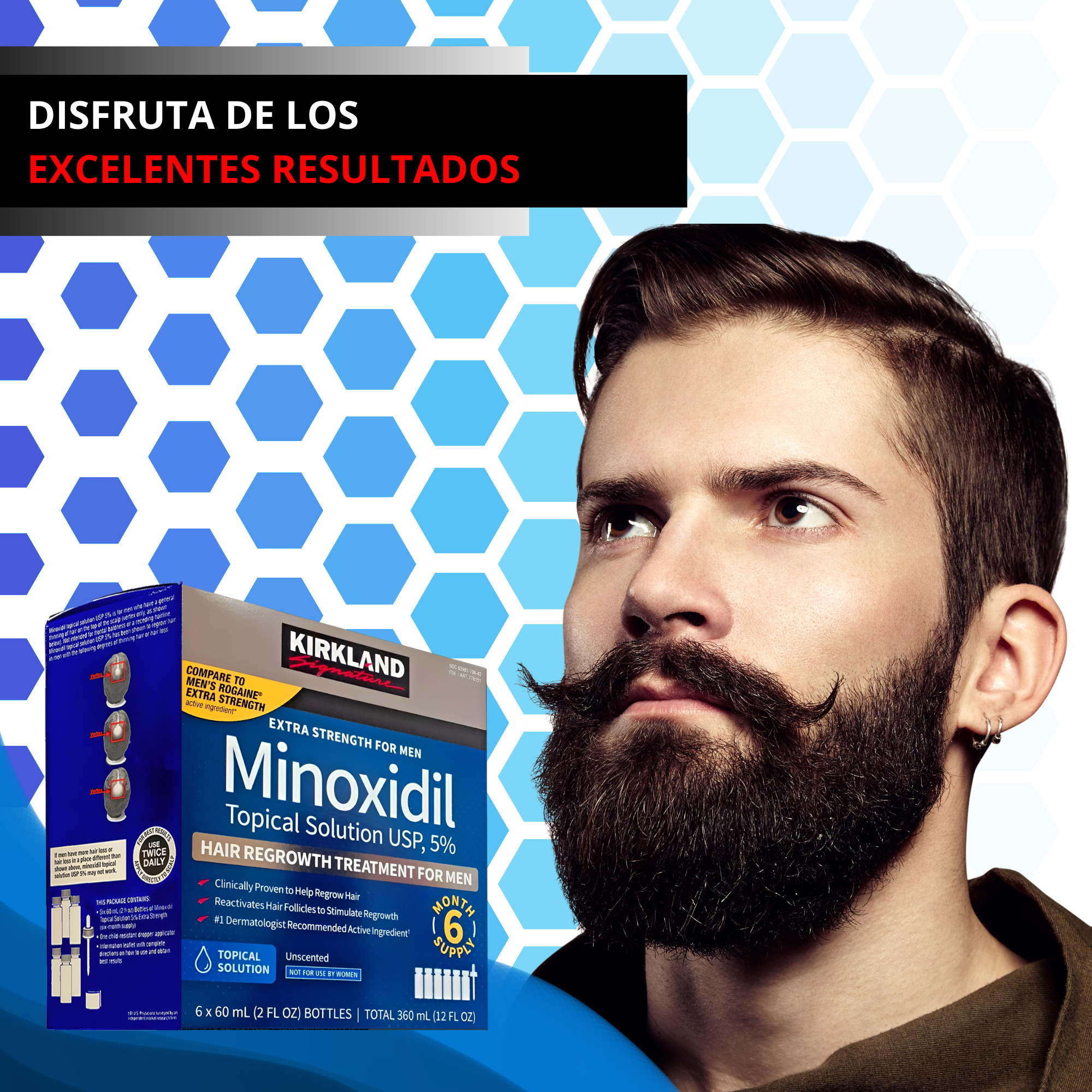 Tratamiento para el cabello crecimiento capilar y barba suministro para 12 meses .