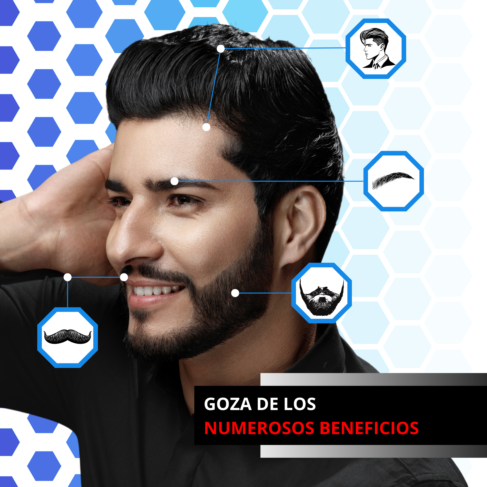 Tratamiento para el cabello crecimiento capilar y barba suministro para 12 meses .
