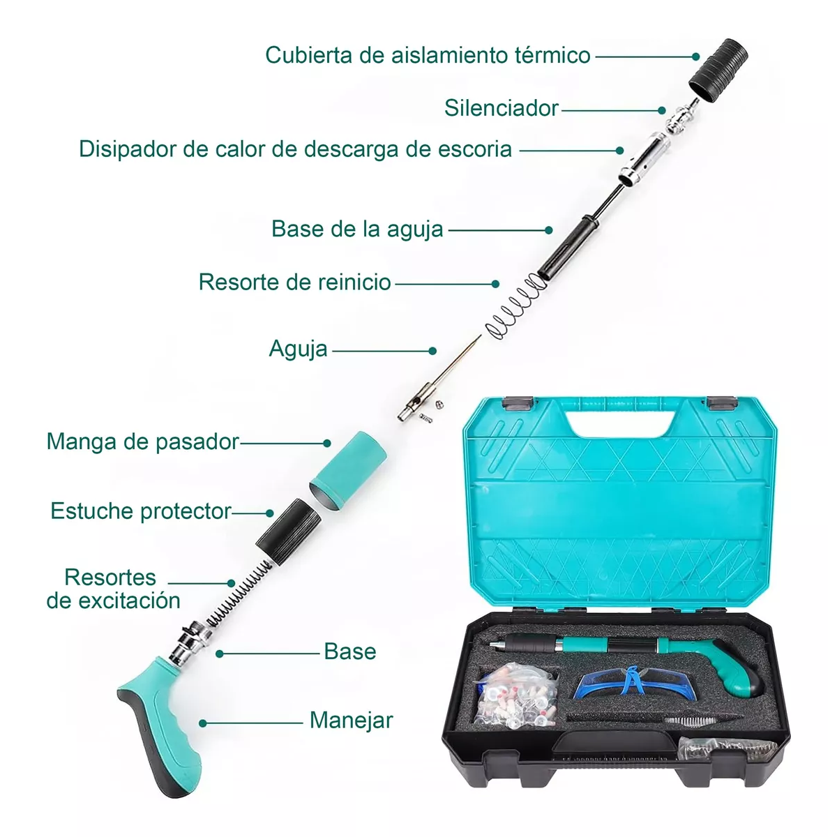 Kit Pistola De Fijacion De Pared De Clavos C/100 Clavos Portátil.