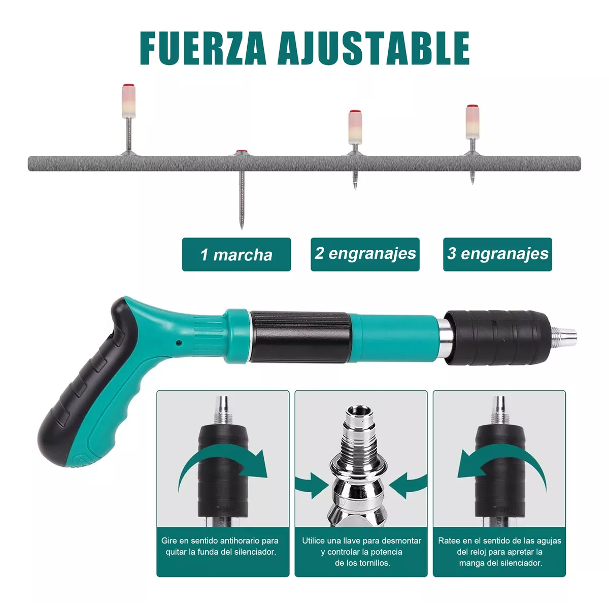 Kit Pistola De Fijacion De Pared De Clavos C/100 Clavos Portátil.
