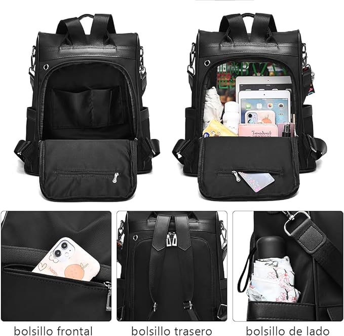 A NANWEI Mochila para mujer bolso de hombro casual bolso de moda impermeable antirrobo para mujer.