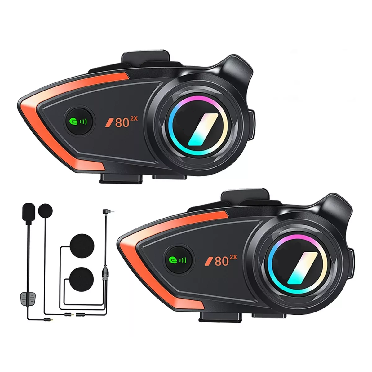 Par Intercomunicador Motos, Bluetooth Para Casco Audifonos.