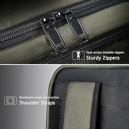 A MATEIN Mochila de Viaje, Mochila para Laptop con Puerto de Carga USB, Mochila de Viaje 10 kg Avión de 17.3 pulgadas, Verde.