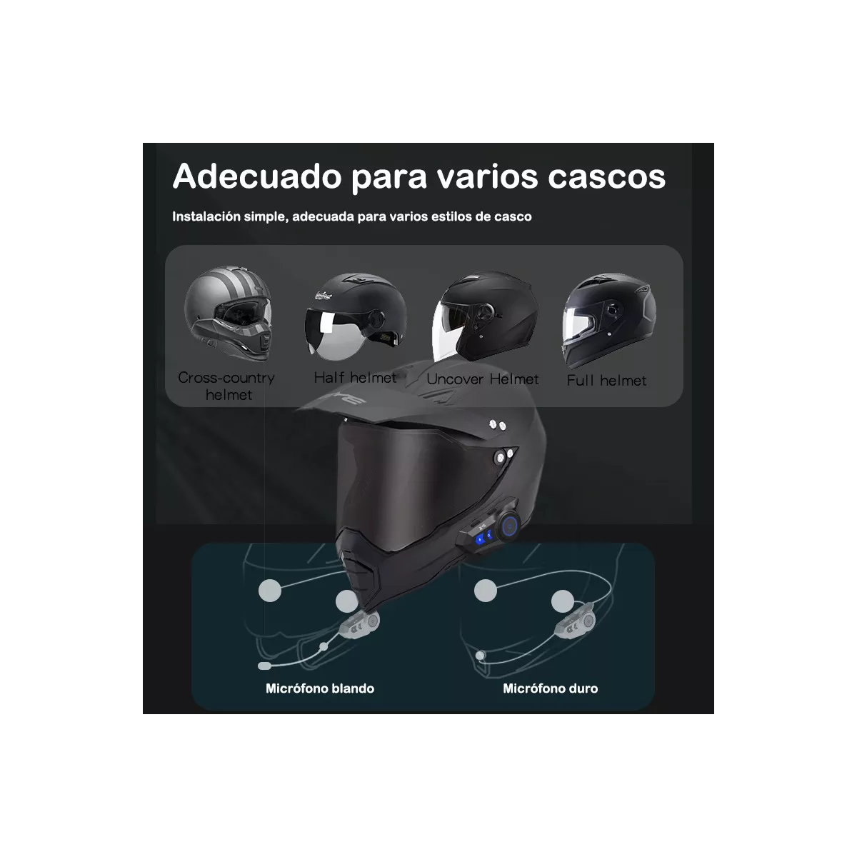 Audífonos Edr Para Casco De Motocicleta Bluetooth 5.0.
