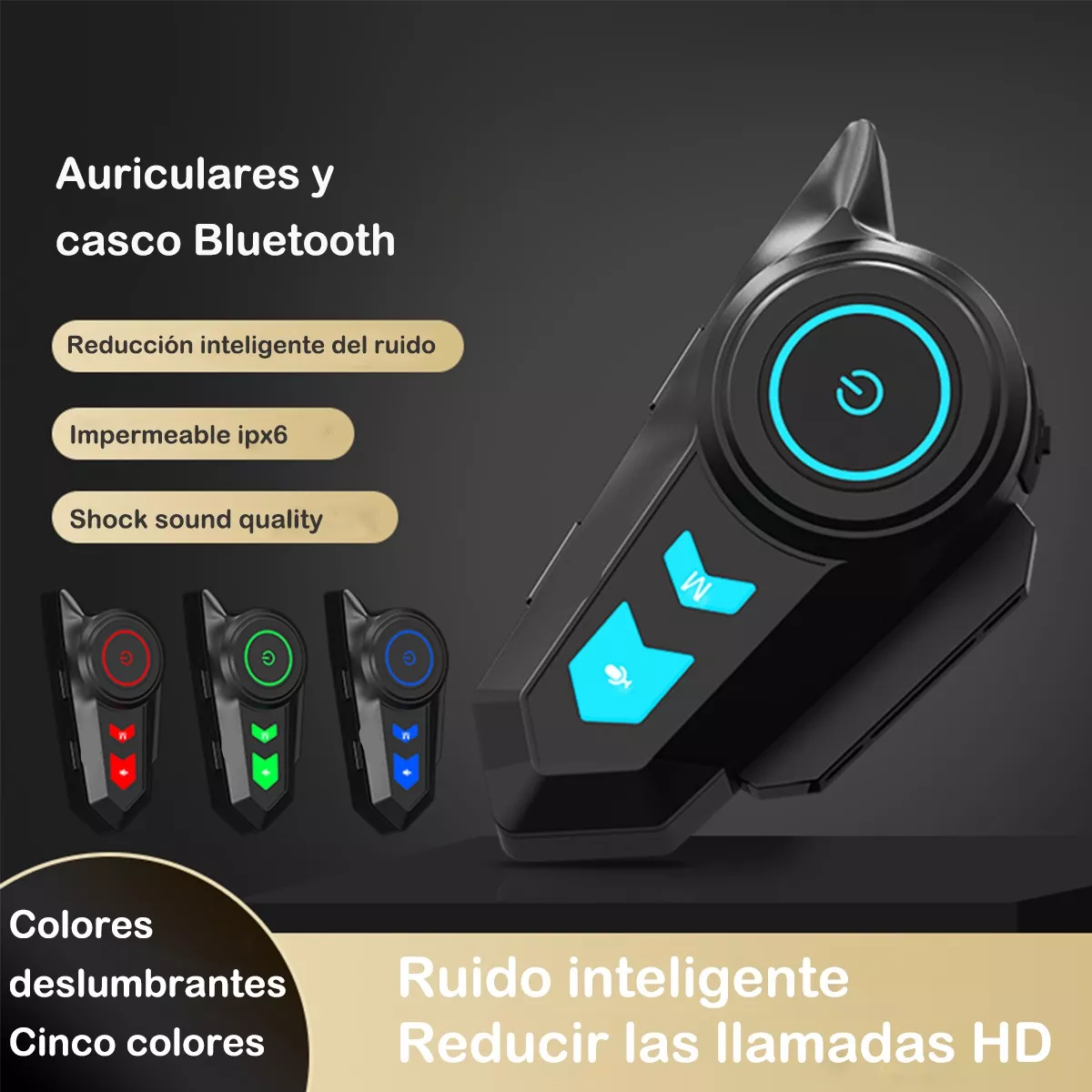 Audífonos Edr Para Casco De Motocicleta Bluetooth 5.0.