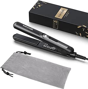 A Wavytalk Mini plancha plana de cerámica de 0.7 pulgadas, plancha pequeña para cabello corto, rizos, flequillo, plancha plana de viaje.