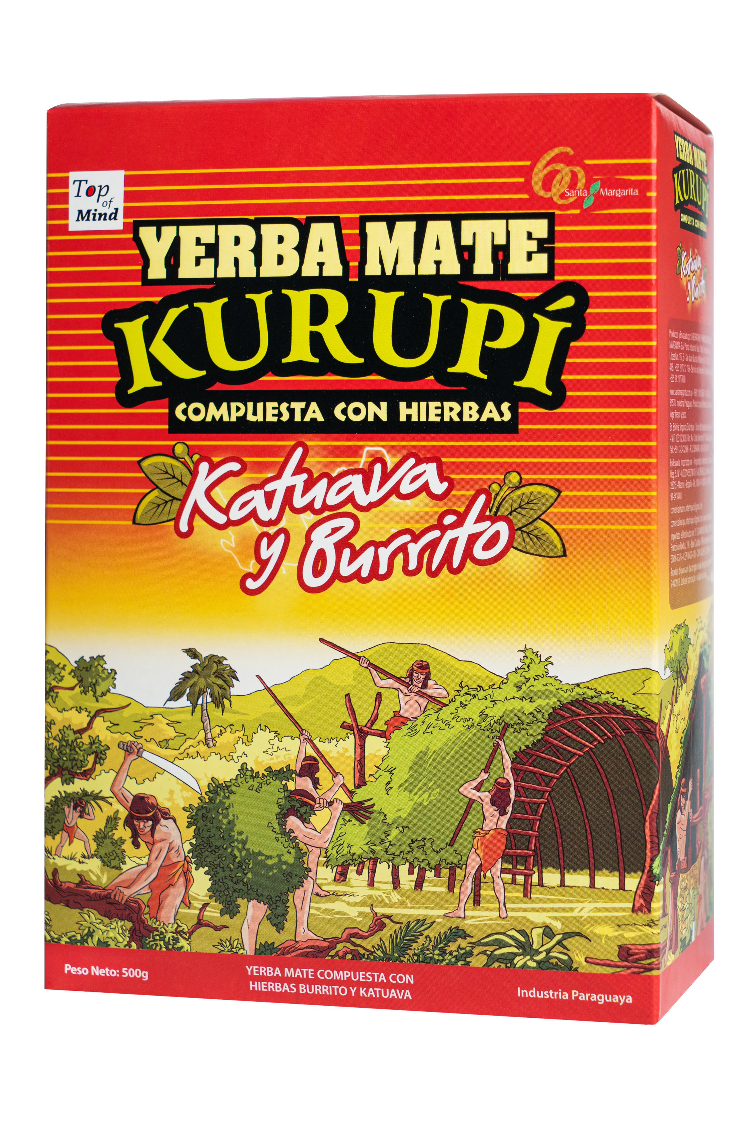 Yerba Mate Kurupí con Katuava y Burrito 500 g.