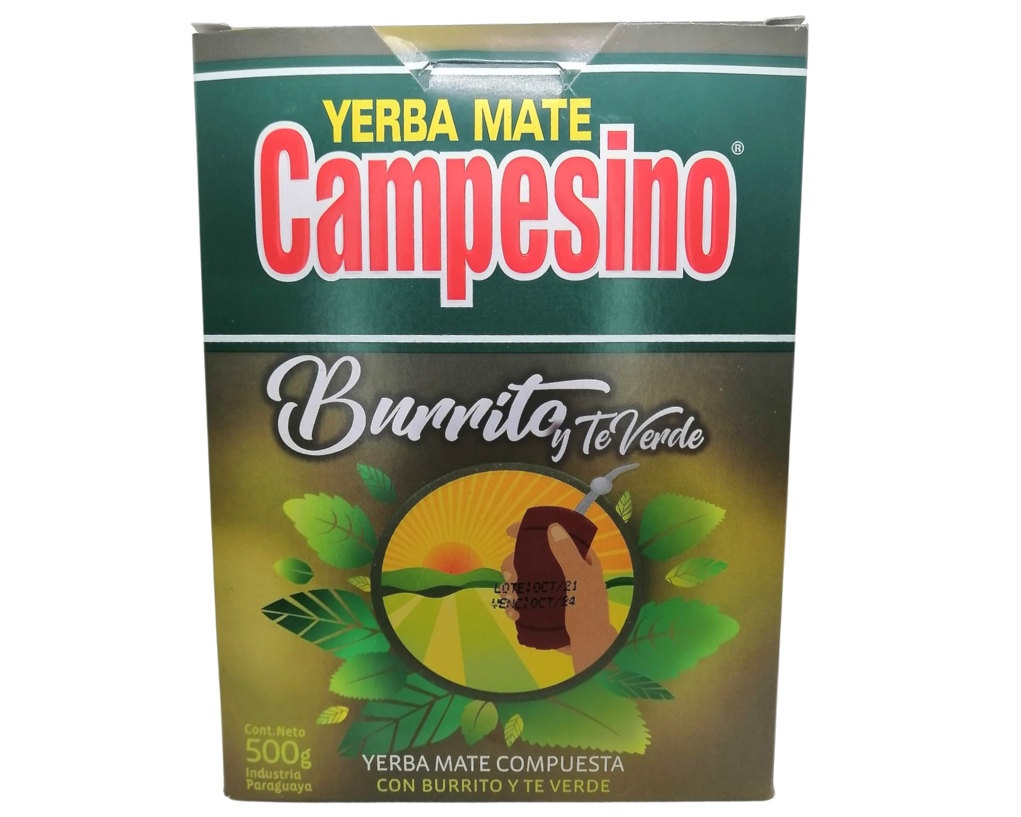 Yerba Mate Campesino Burrito y Té Verde 500 g.
