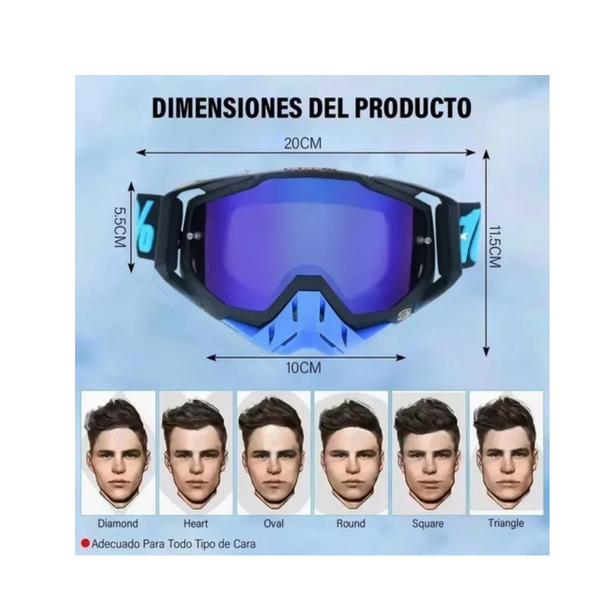 Gafas De Motocross Parabrisas Para Montar Al Aire Libre Negro.