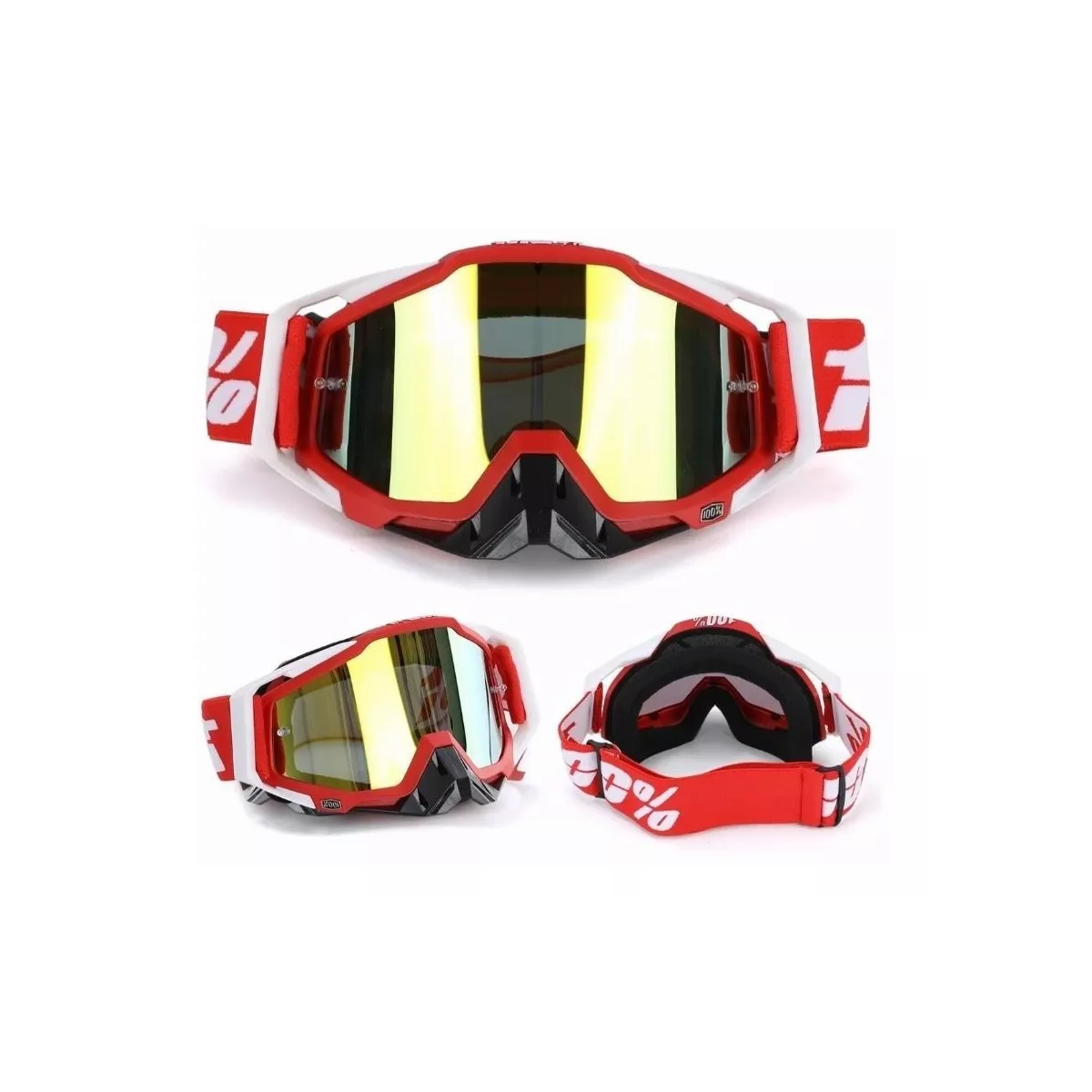 Gafas De Motocross Rzr Moto - Gafas De Motocicleta Rojo.